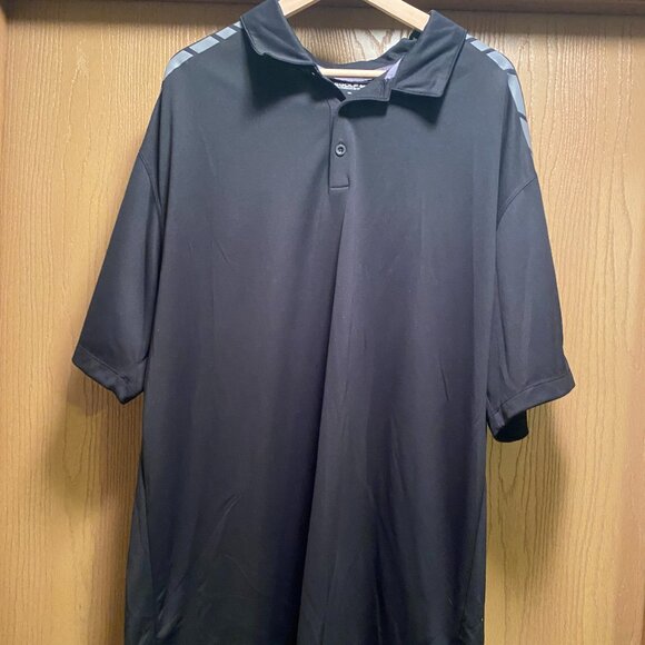 Nike Mens Large Golf Polo Shirt Short Sleeve black gray DriFit logo - Picture 1 of 4